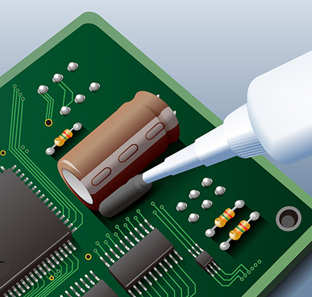 Adhesive/sealing for electric/electronic parts